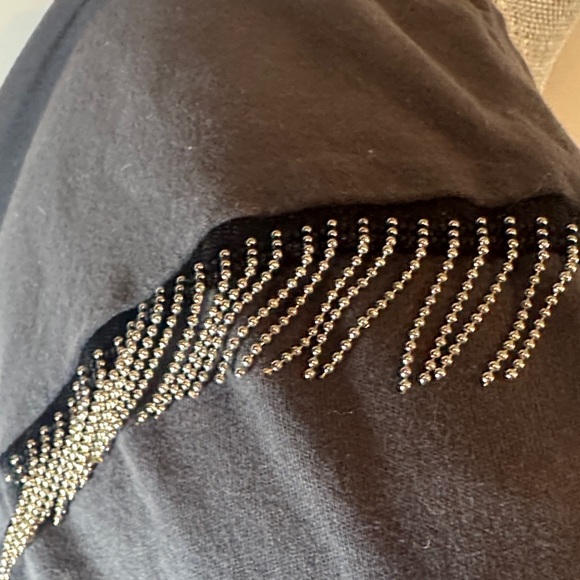 All Saints Grey t-shirt W/Metal Fringe Size Large - Picture 13 of 16